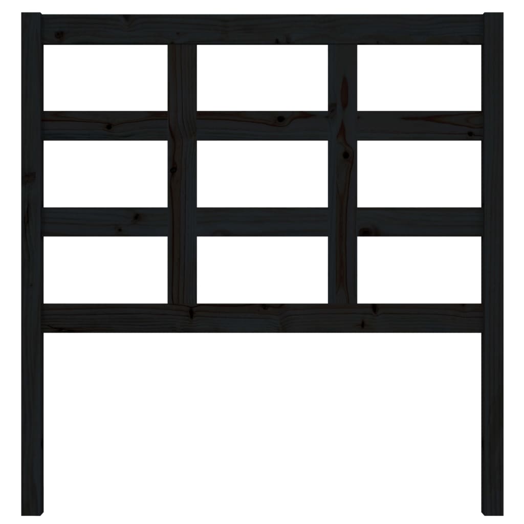sengegærde 95,5x4x100 cm massivt fyrretræ sort