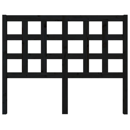 sengegærde 125,5x4x100 cm massivt fyrretræ sort