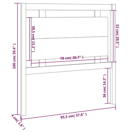 sengegærde 95,5x4x100 cm massivt fyrretræ grå
