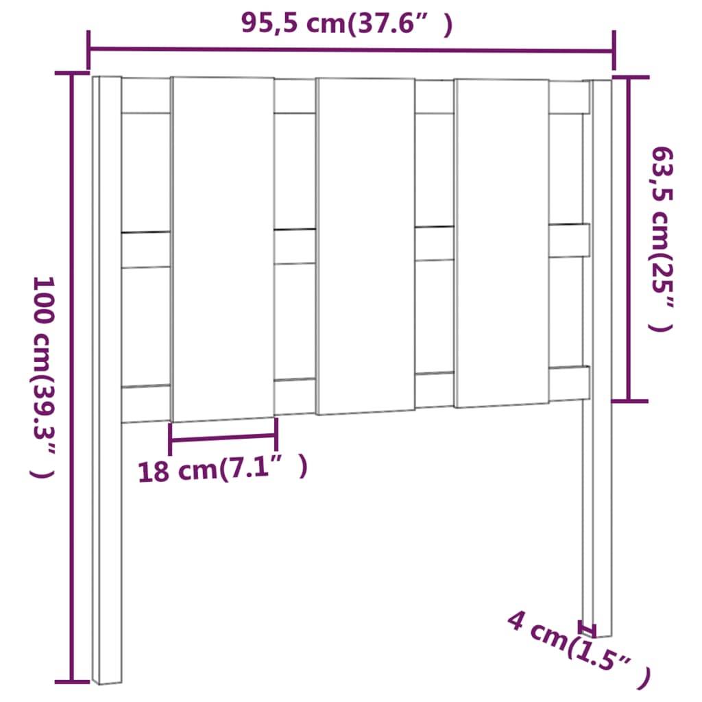 sengegærde 95,5x4x100 cm massivt fyrretræ gyldenbrun