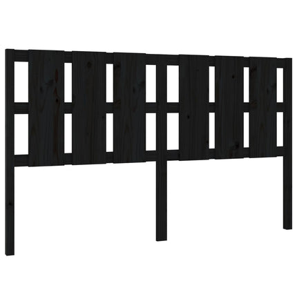 sengegærde 185,5x4x100 cm massivt fyrretræ sort