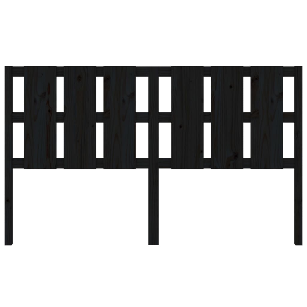 sengegærde 185,5x4x100 cm massivt fyrretræ sort