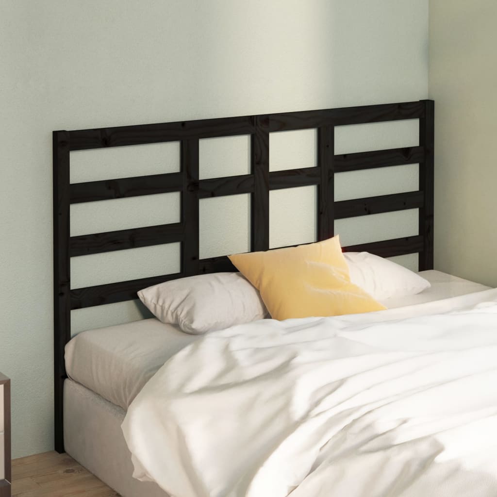 sengegærde 126x4x104 cm massivt fyrretræ sort