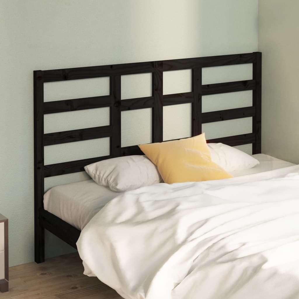 sengegærde 126x4x104 cm massivt fyrretræ sort