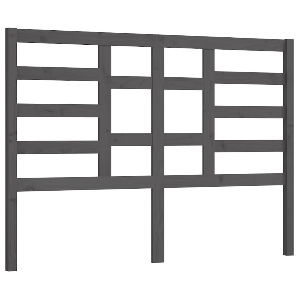 sengegærde 146x4x104 cm massivt fyrretræ grå