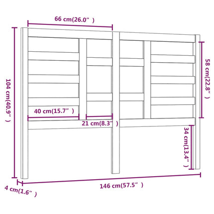 sengegærde 146x4x104 cm massivt fyrretræ sort