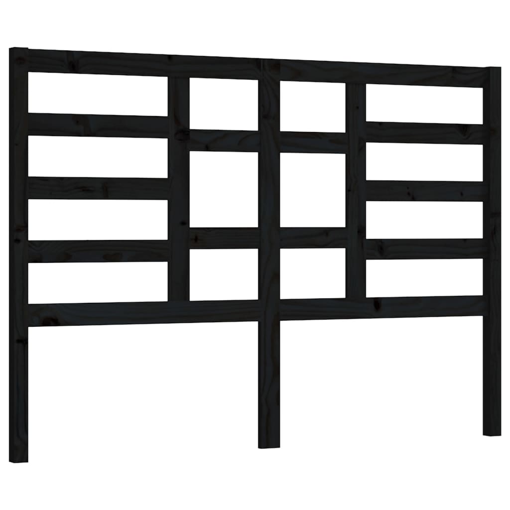 sengegærde 166x4x104 cm massivt fyrretræ sort