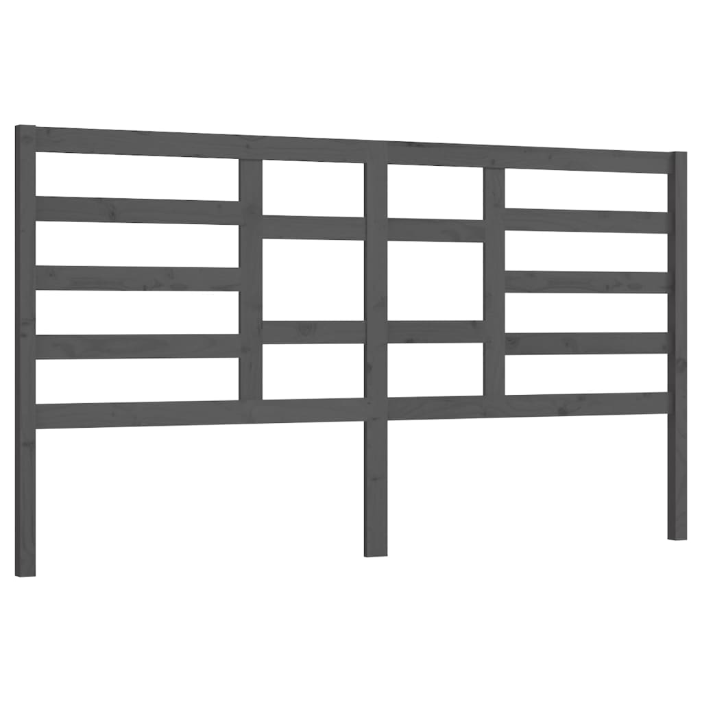 sengegærde 206x4x104 cm massivt fyrretræ grå