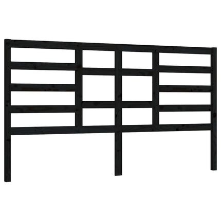 sengegærde 206x4x104 cm massivt fyrretræ sort