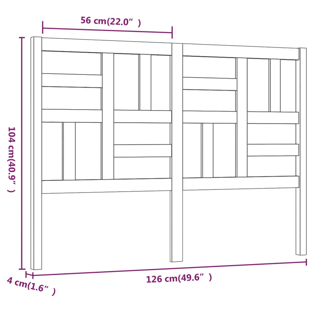 sengegærde 126x4x104 cm massivt fyrretræ
