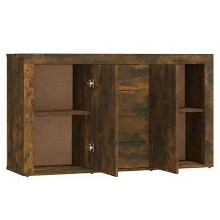 skænk 120x36x69 cm konstrueret træ røget egetræsfarve