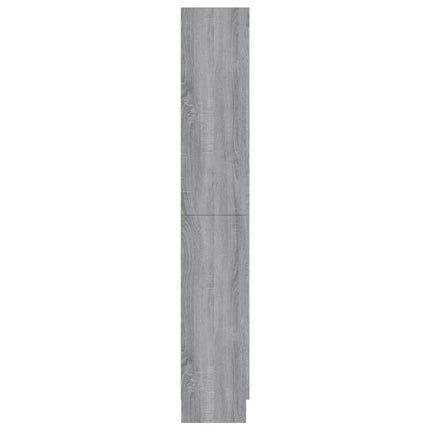 vitrineskab 82,5x30,5x185 cm konstrueret træ grå sonoma-eg