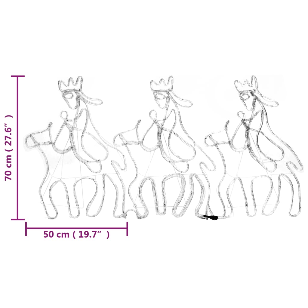 de tre vise mænd julefigur 504 LED-lys 70x50 cm