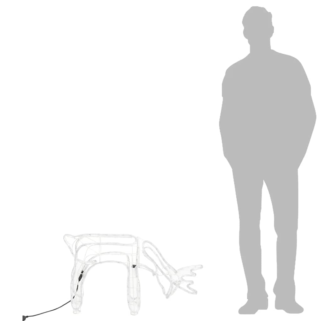 rensdyr julefigur 73x31x45 cm varmt hvidt lys