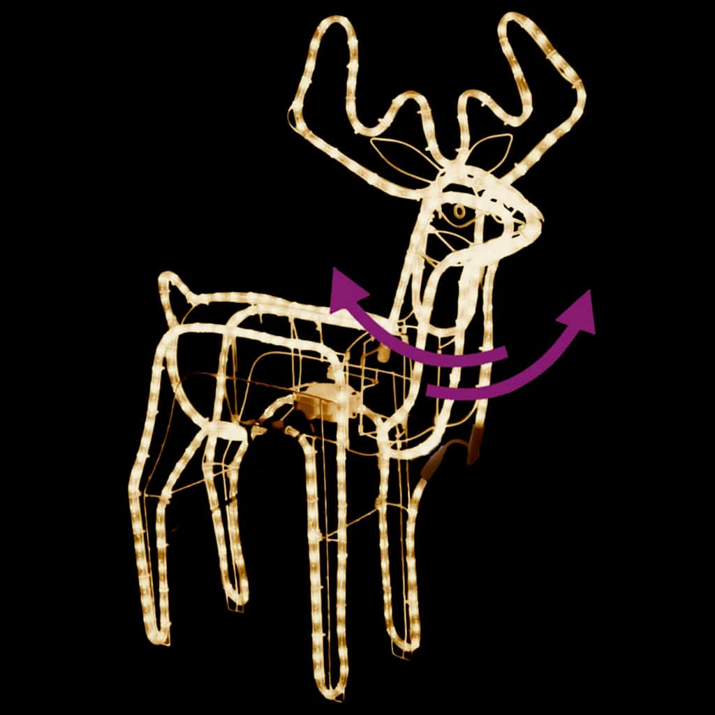 julerensdyr med bevægeligt hoved 76x42x87 cm varmt hvidt lys