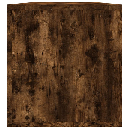 opbevaringsreol til lp'er 71x34x36 cm konstrueret træ røget eg