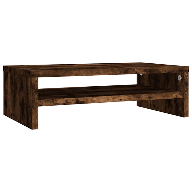 skærmstander 42x24x13 cm konstrueret træ røget egetræsfarve
