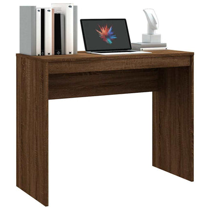 skrivebord 90x40x72 cm konstrueret træ brun egetræsfarve