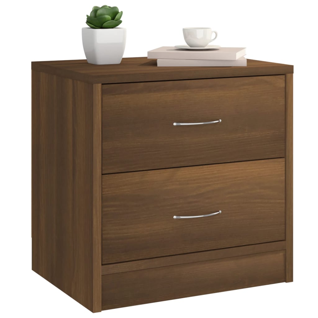 sengebord 40x30x40 cm konstrueret træ brun egetræsfarve