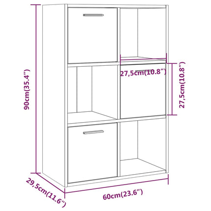 opbevaringsskab 60x29,5x90 cm røget egetræsfarve