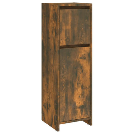 badeværelsesskab 30x30x95 cm konstrueret træ røget egetræ