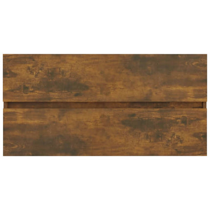 badeværelsesskab 90x38,5x45 cm konstrueret træ røget egetræ