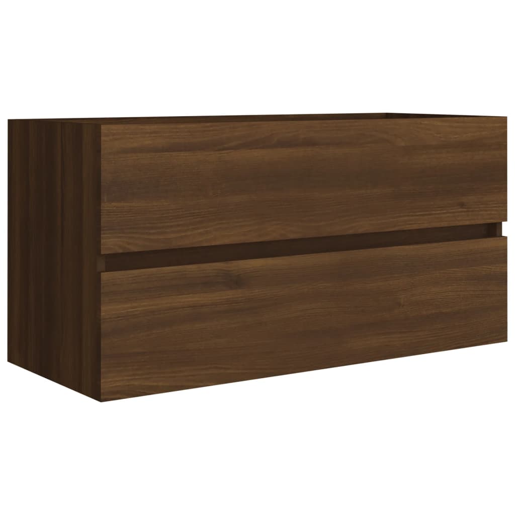 underskab 90x38,5x45 cm konstrueret træ brun egetræ