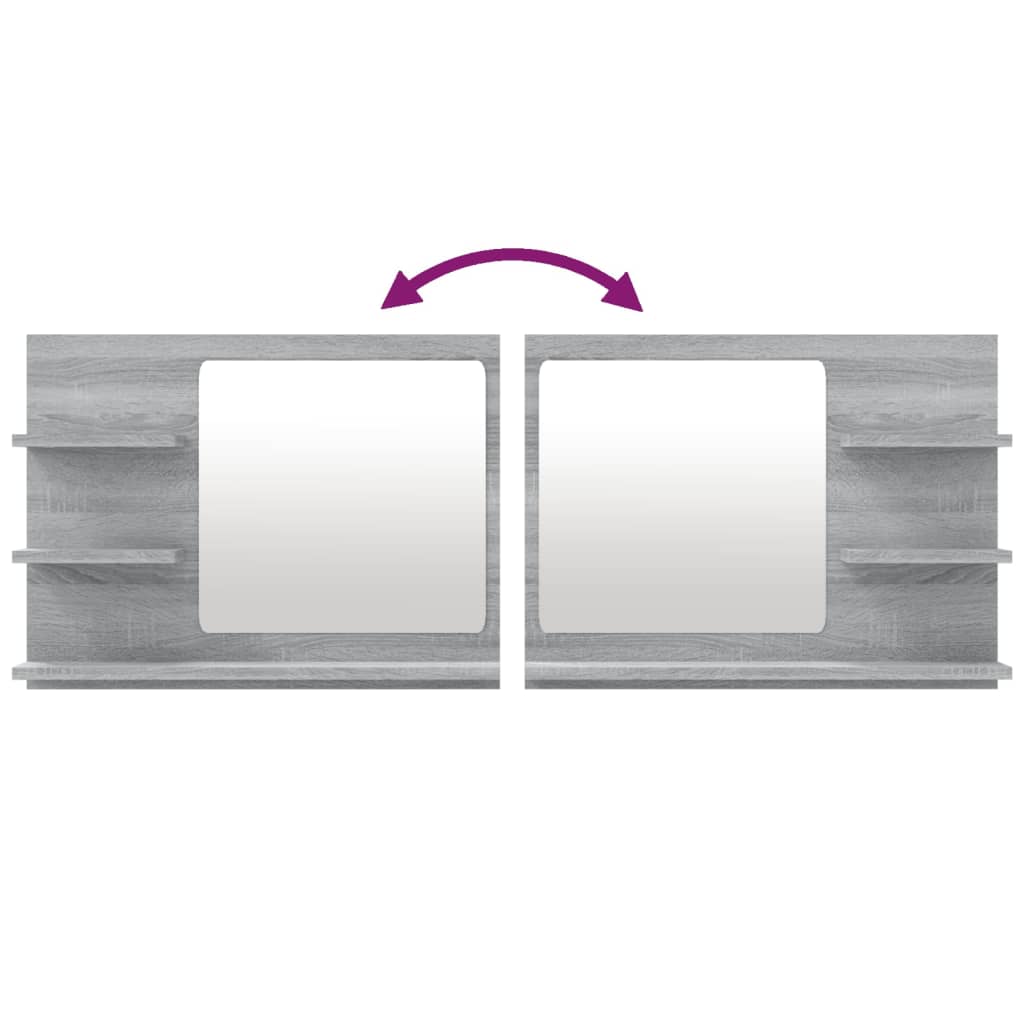 badeværelsesspejl 60x10,5x45 cm konstrueret træ grå sonoma-eg