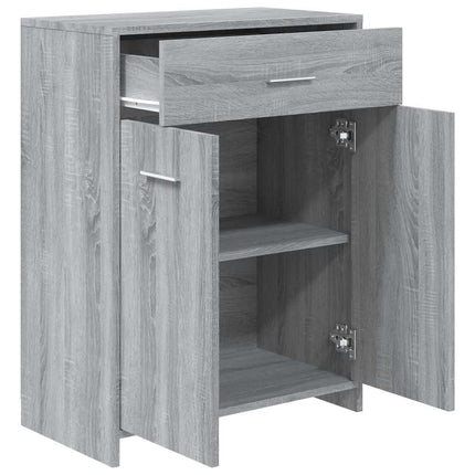 badeværelsesskab 60x33x80 cm konstrueret træ grå sonoma-eg