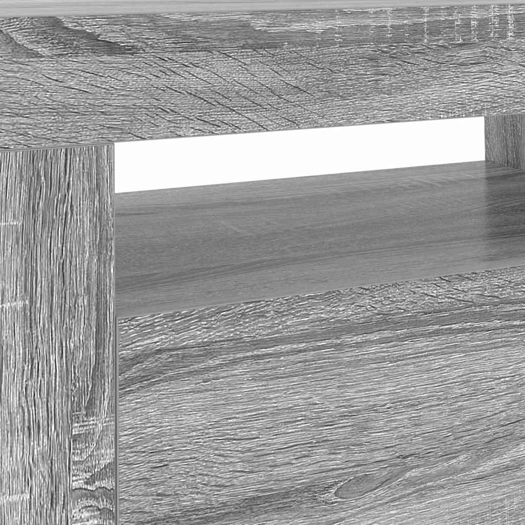 tv-bord med LED-lys 120x35x40 cm grå sonoma-eg