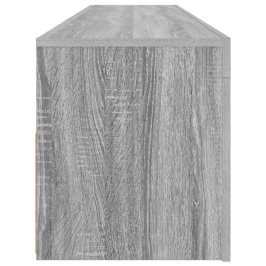 tv-bord med LED-lys 120x35x40 cm grå sonoma-eg