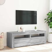 tv-bord med LED-lys 120x35x40 cm grå sonoma-eg