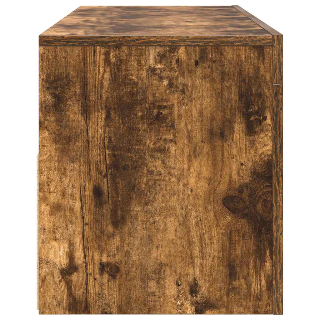 tv-bord med LED-lys 120x35x40 cm røget egetræsfarve