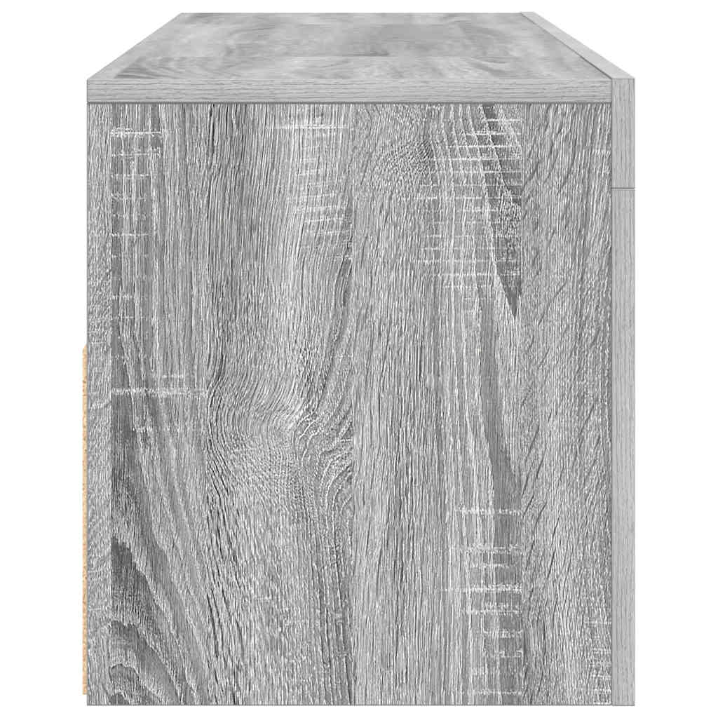 tv-bord med LED-lys 120x35x40 cm grå sonoma-eg