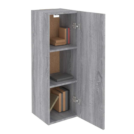 tv-skab 30,5x30x90 cm konstrueret træ grå sonoma-eg