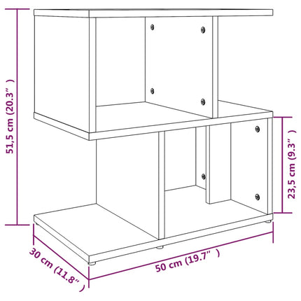 sengebord 50x30x51,5 cm konstrueret træ røget egetræsfarve