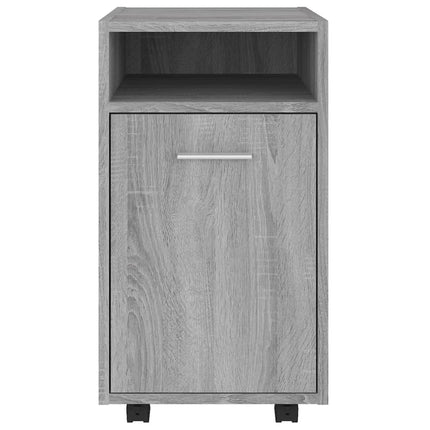 skab med hjul 33x38x60 cm konstrueret træ grå sonoma-eg