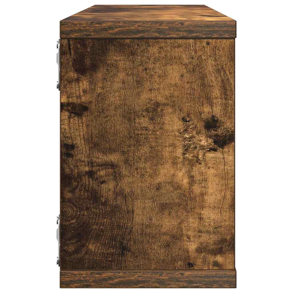 væghylder 4 stk. 60x15x23 cm konstrueret træ røget egetræ