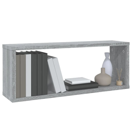 væghylder 2 stk. 60x15x23 cm konstrueret træ grå sonoma-eg