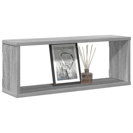 væghylder 4 stk. 60x15x23 cm konstrueret træ grå sonoma-eg