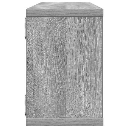 væghylder 4 stk. 60x15x23 cm konstrueret træ grå sonoma-eg