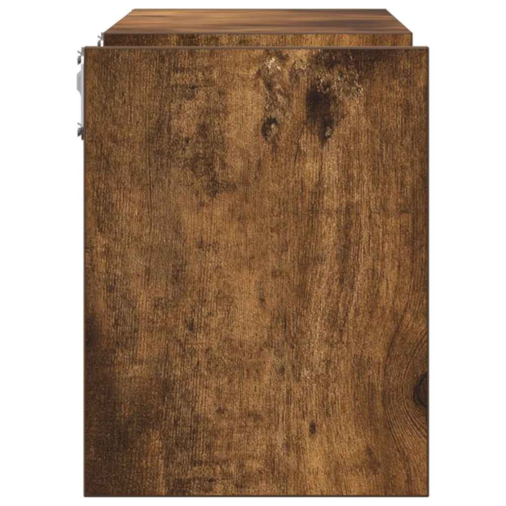 væghylder 2 stk. 100x15x20 cm konstrueret træ røget egetræ