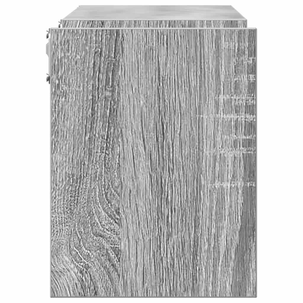 væghylder 2 stk. 100x15x20 cm konstrueret træ grå sonoma-eg