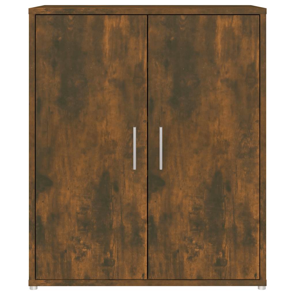 skoskab 60x35x70 cm konstrueret træ røget egetræ