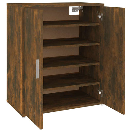 skoskab 60x35x70 cm konstrueret træ røget egetræ
