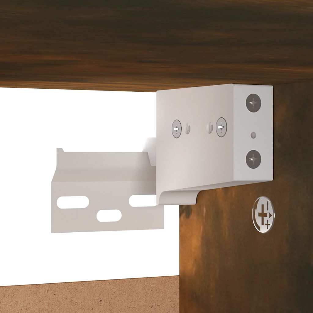 skoskab 60x35x70 cm konstrueret træ røget egetræ