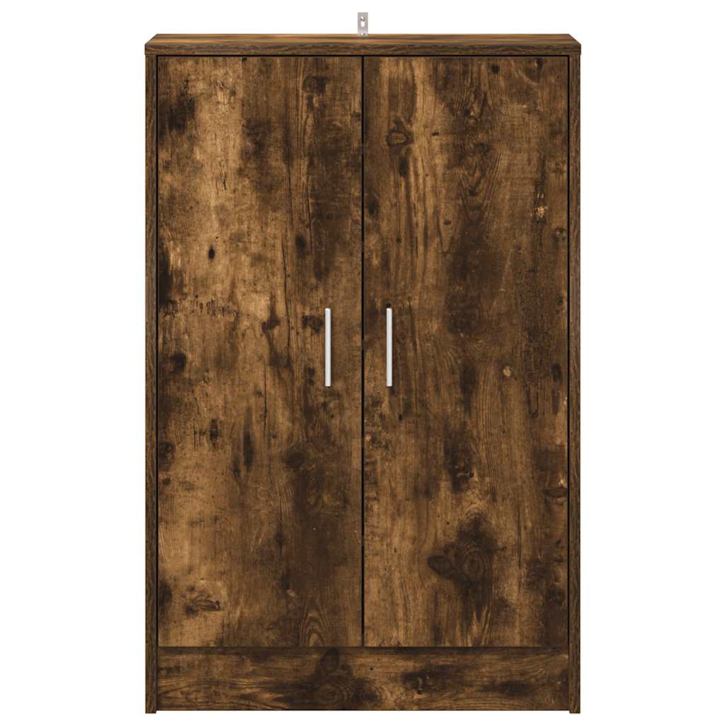 skoskab 60x35x92 cm konstrueret træ røget egetræ