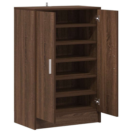 skoskab 60x35x92 cm konstrueret træ brun egetræsfarve