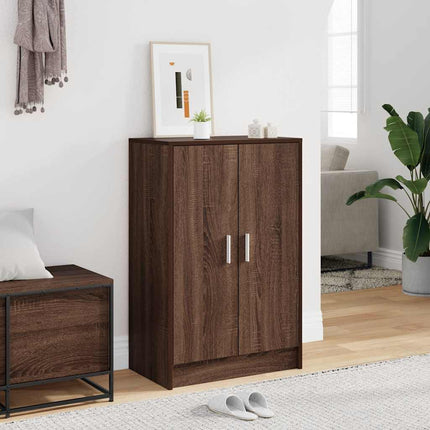 skoskab 60x35x92 cm konstrueret træ brun egetræsfarve