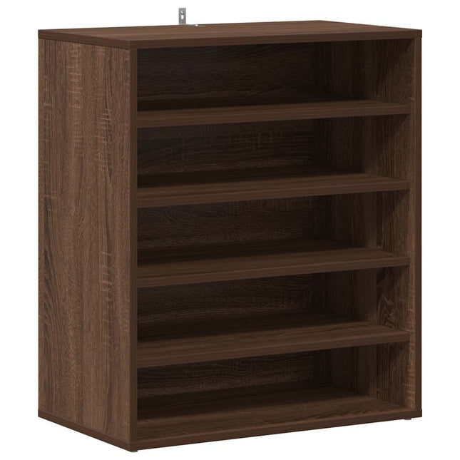 skoskab 60x35x70 cm konstrueret træ brun egetræsfarve
